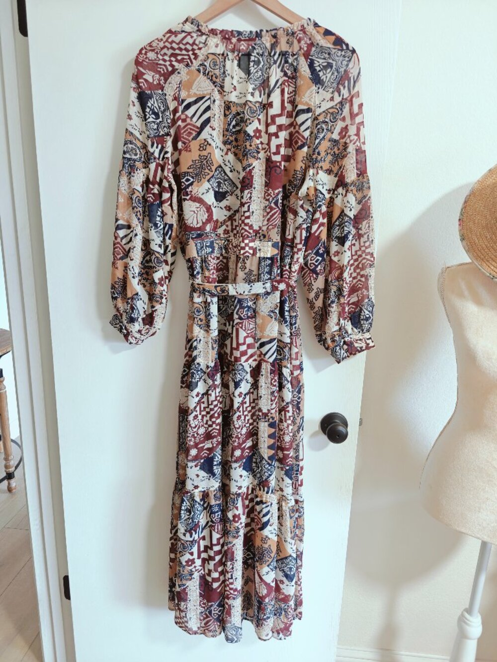 Soft Surroundings Hailey Patchwork Paisley Sheer Maxi Dress XL Boho - Picture 6 of 9